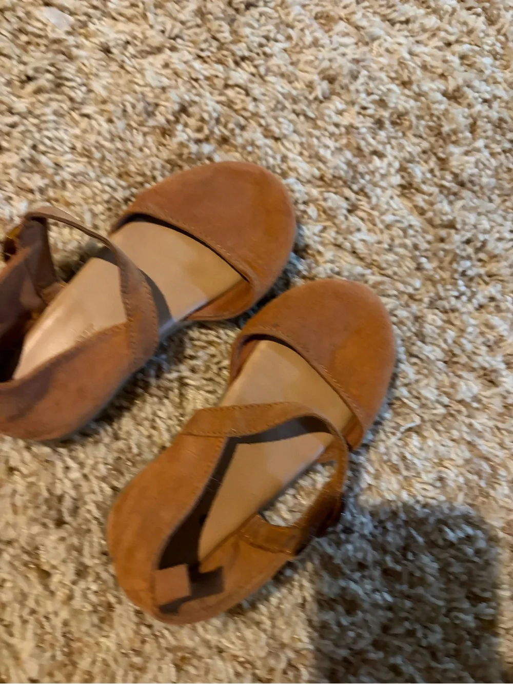 Old Navy Girls Tan Cross-Strap Sandals